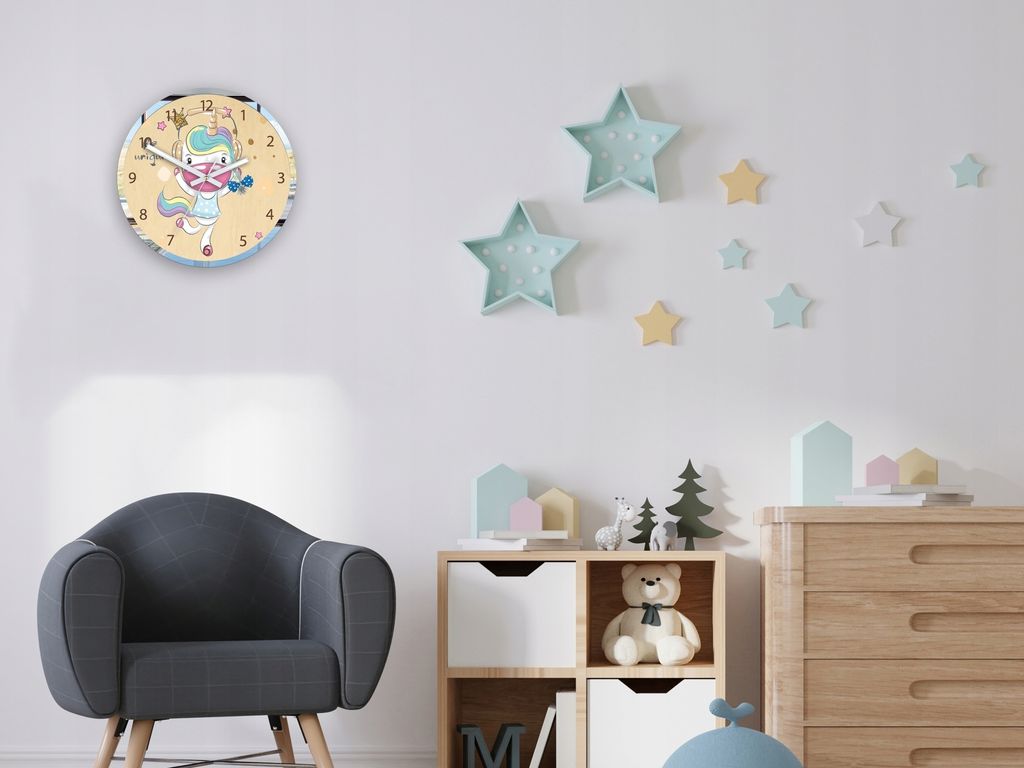 ModernClock, Wanduhr, Wanduhr für Kinder, Pony, stille Wanduhr, 30 cm