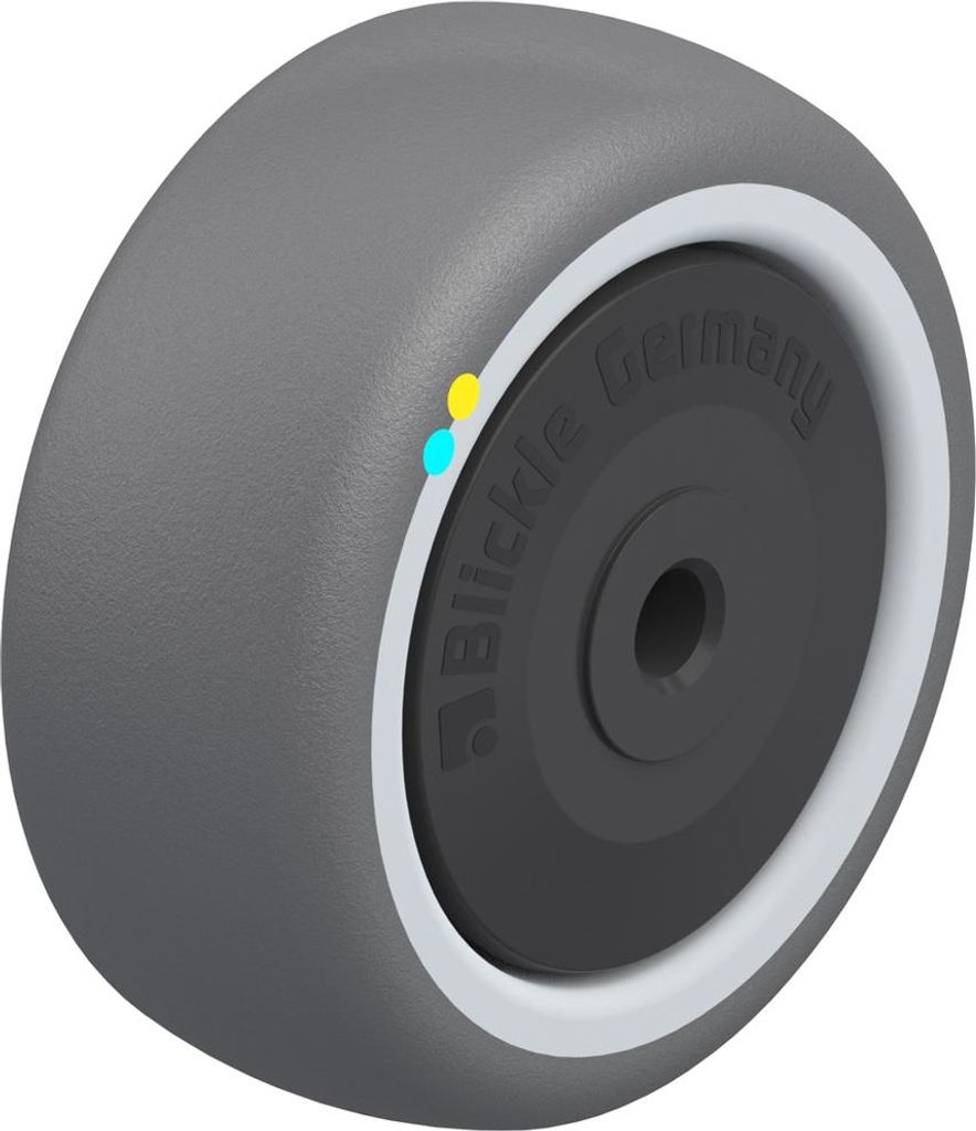 80-mm-Rad mit grauem, elektrisch leitfähigem, thermoplastischem Polyurethan auf Nylon