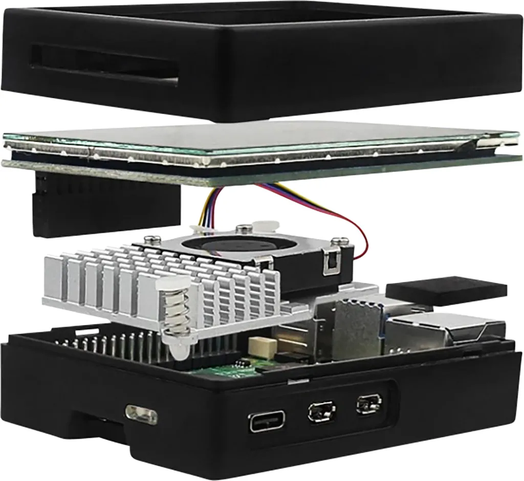 Custodia KUBII Raspberry Pi 5 con Touchscreen ABS e Ventola | Shop Online - 2