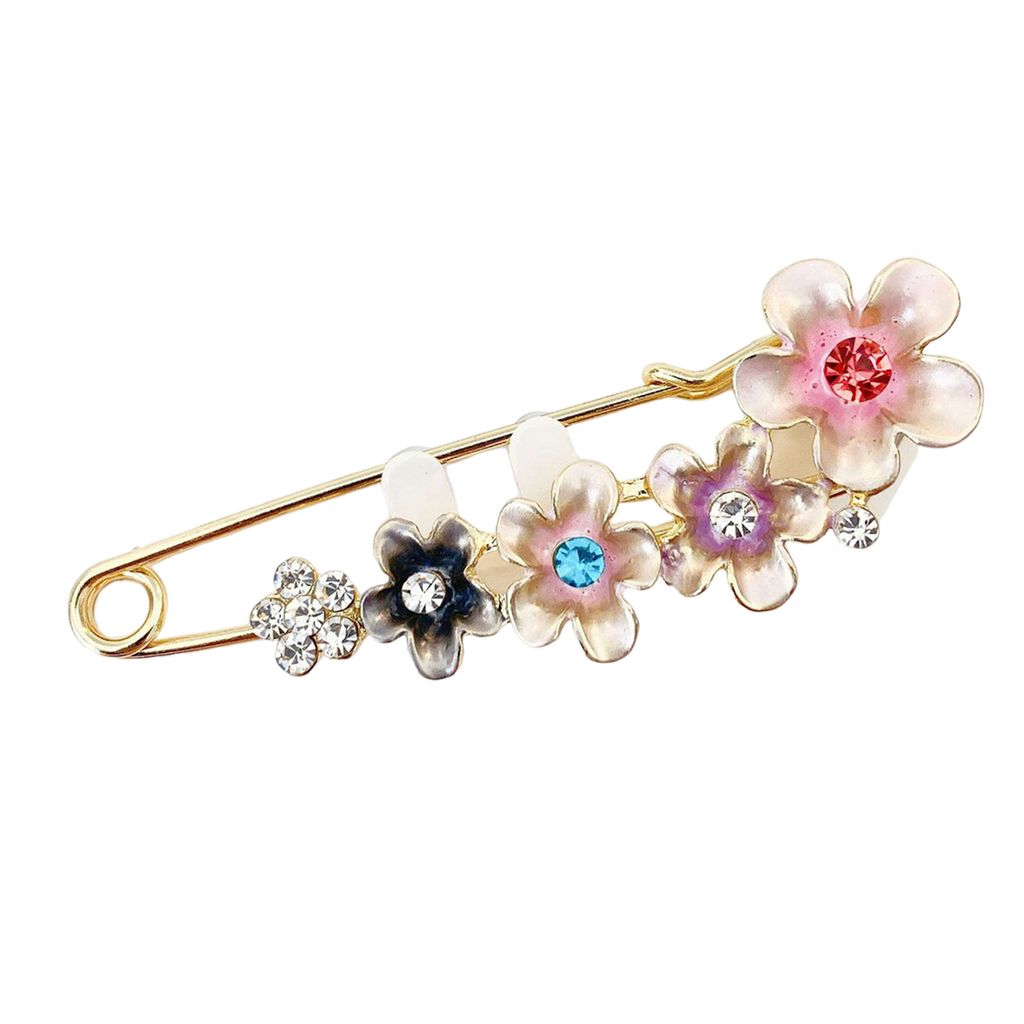 Blumen Pin Tulpe Design High-End-Galvanik Temperament Dekorative Schal Schnalle Farbecht Frauen Faux Kristall Brosche Kleidung Zubehör-D