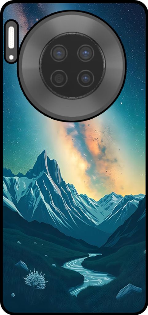 Smartphonica Telefon Fall geeignet für Huawei Mate 30 mit Sternenhimmel Impressum - TPU Backcover Fall mit Raum und Milkyway Design