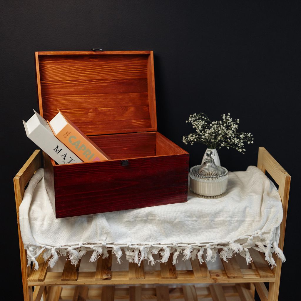 Creative Deco Rossa Scatola in Legno | 34.5x25x19.2 cm | Immagine del prodotto 