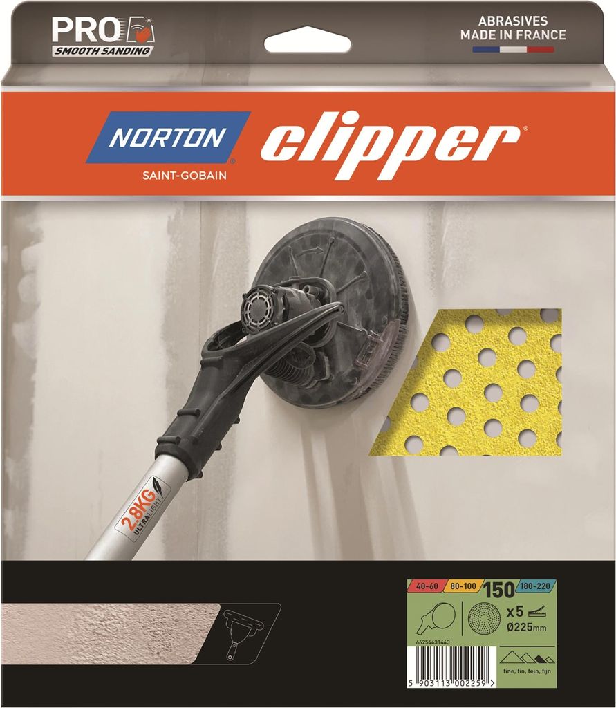 Norton Clipper Giraffenschleifscheiben 225mm G131 Multi-Air Lochung 5er VE G150