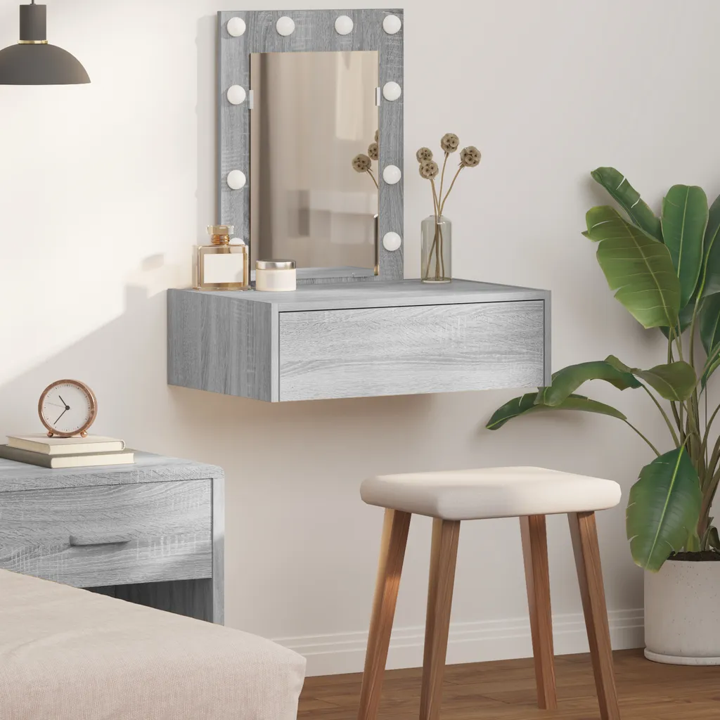 Mini Toeletta Stabli Möbel Grigio | Make-up Station Salvaspazio