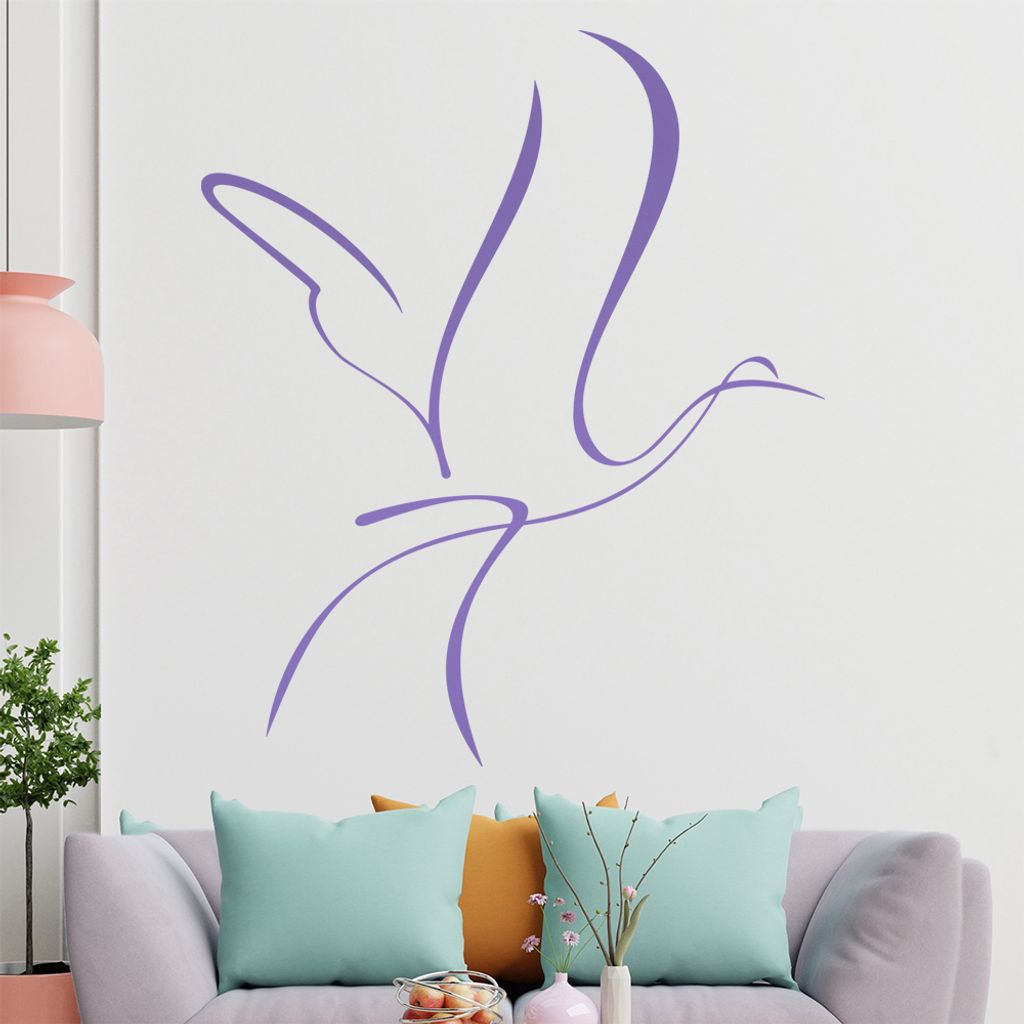 Vogel Linien Wandtattoo in 6 Größen - Wandaufkleber Wall Sticker - Dekoration, Küche, Wohnzimmer, Schlafzimmer, Badezimmer