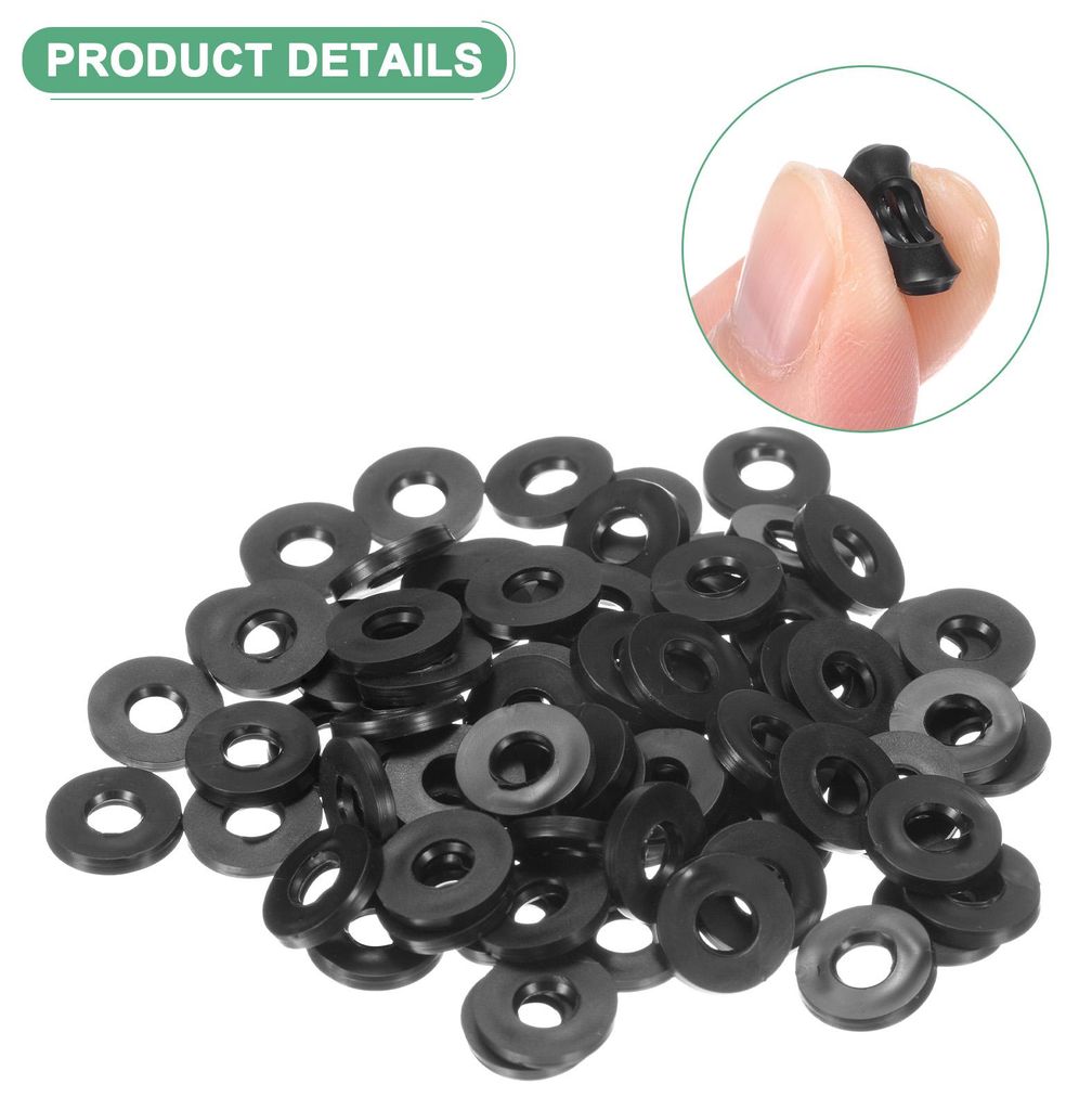 60er-Pack M5 Schwarze Gummischeibe Sortiment Kit, 5mm ID 11mm OD 1,6mm Dicke Gummischeibe, Duschschlauchdichtungen fš¹r Schrauben/Haushaltsarmatu...