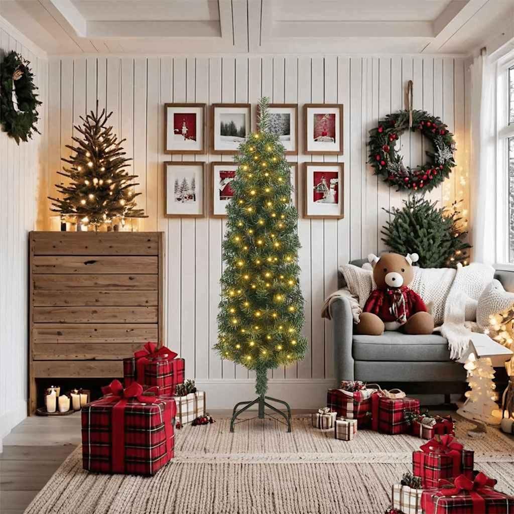 "Schlussverkauf" Künstlicher Weihnachtsbaum(1 pc) - Kunstbaum/Tannenbaum - mit 300 LEDs mit Ständer Grün 180 cm C7289