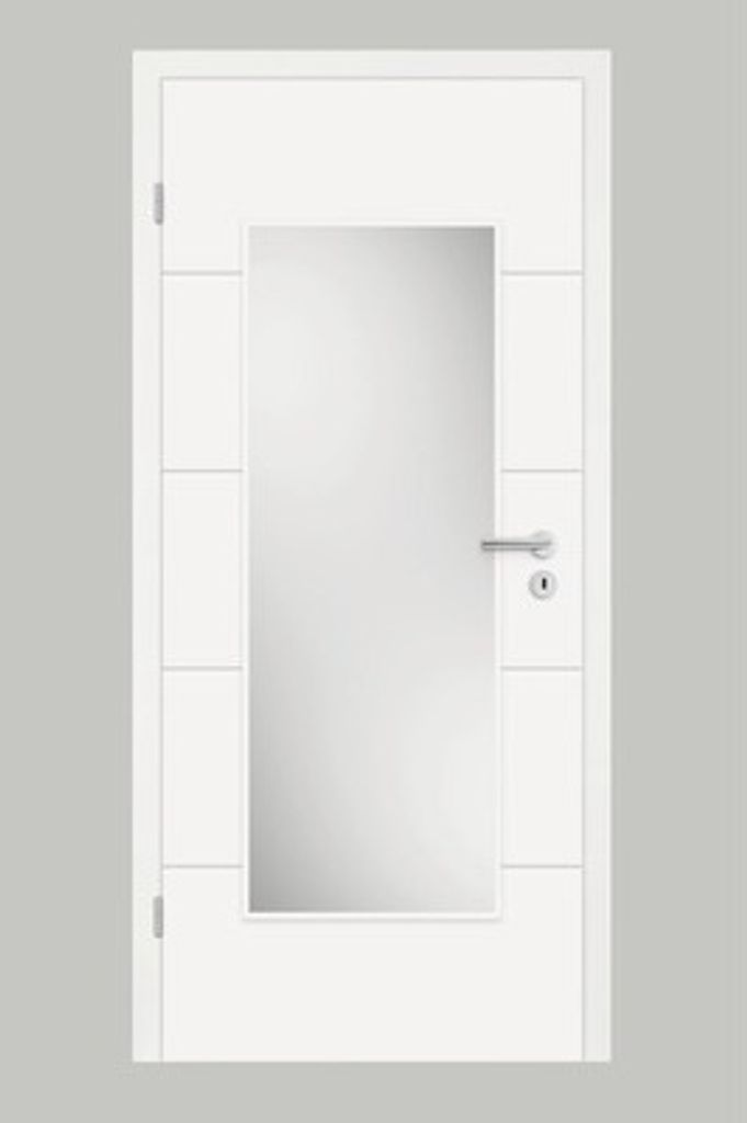 Pertura Zimmertür Perla 05 weiß lackiert (ähnlich RAL 9010) 86,0x198,5 cm Links mit Lichtausschnitt HD (ohne Glas)