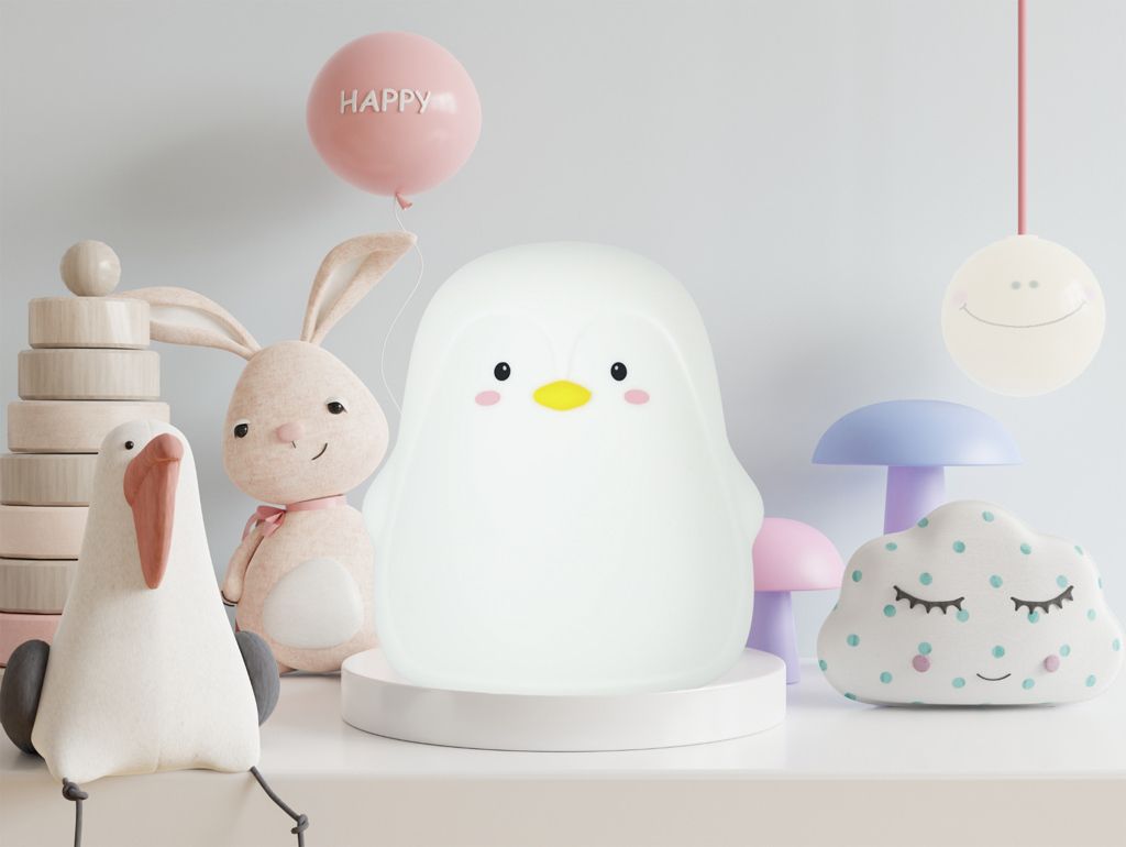 KIK - Silikon-LED-Nachtlicht für Kinder mit weißem Pinguin Produktbild 9