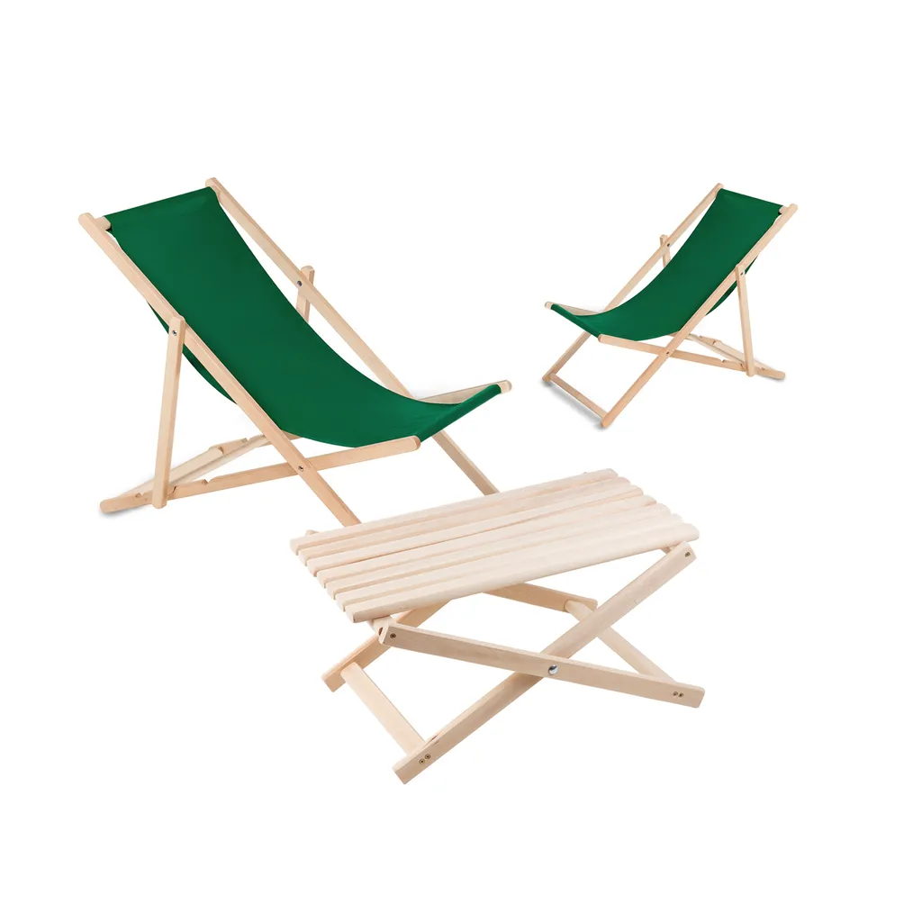 Table de détente pour transat en hêtre idéal pour terrasse et piscine - 4