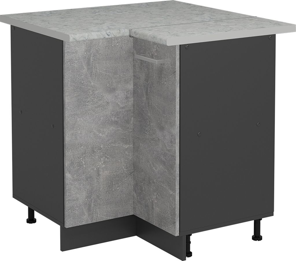Eckunterschrank Vicco R-Line Beton 75.6 cm AP Marmor, Model 53428