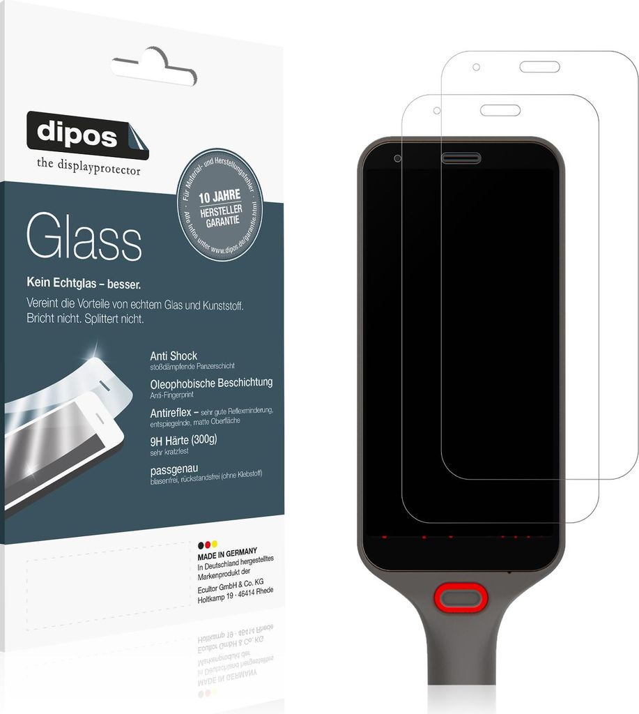 2x Schutzfolie für Honeywell CS32 matt - Anti-Shock 9H Folie dipos Glass Kunststoffglas