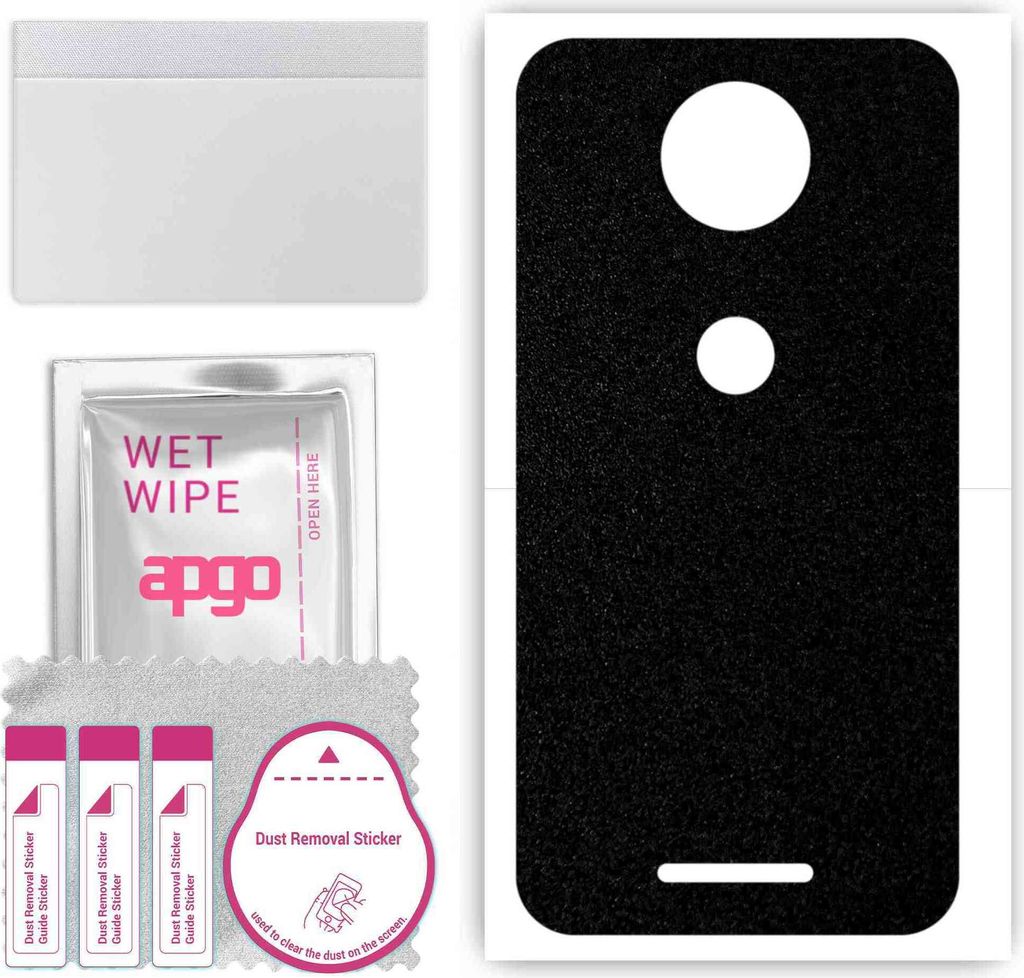 apgo Rückseite Schutzfolie, Skin, kompatibel mit Motorola Moto C Plus, Hinten Displayschutzfolie aus Vinylfolie, kratzfest, einfache Montage - Mat...