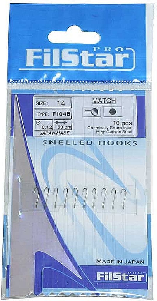 10x" TEAM FILSTAR F104B " Matchhaken Wettkampfhaken Angelhaken #18 / Ø0,10mm / 50cm