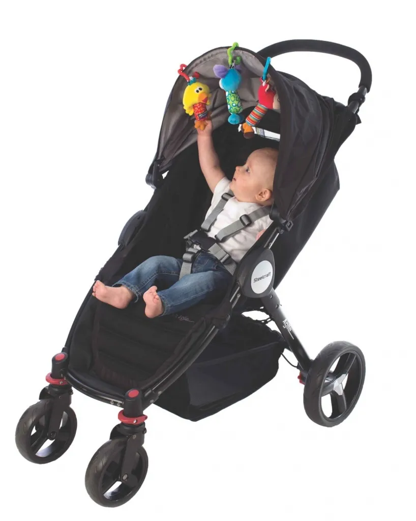 Playgro Jouets Suspendus de Voyage 3pcs - Trio d'Éveil pour Poussette
