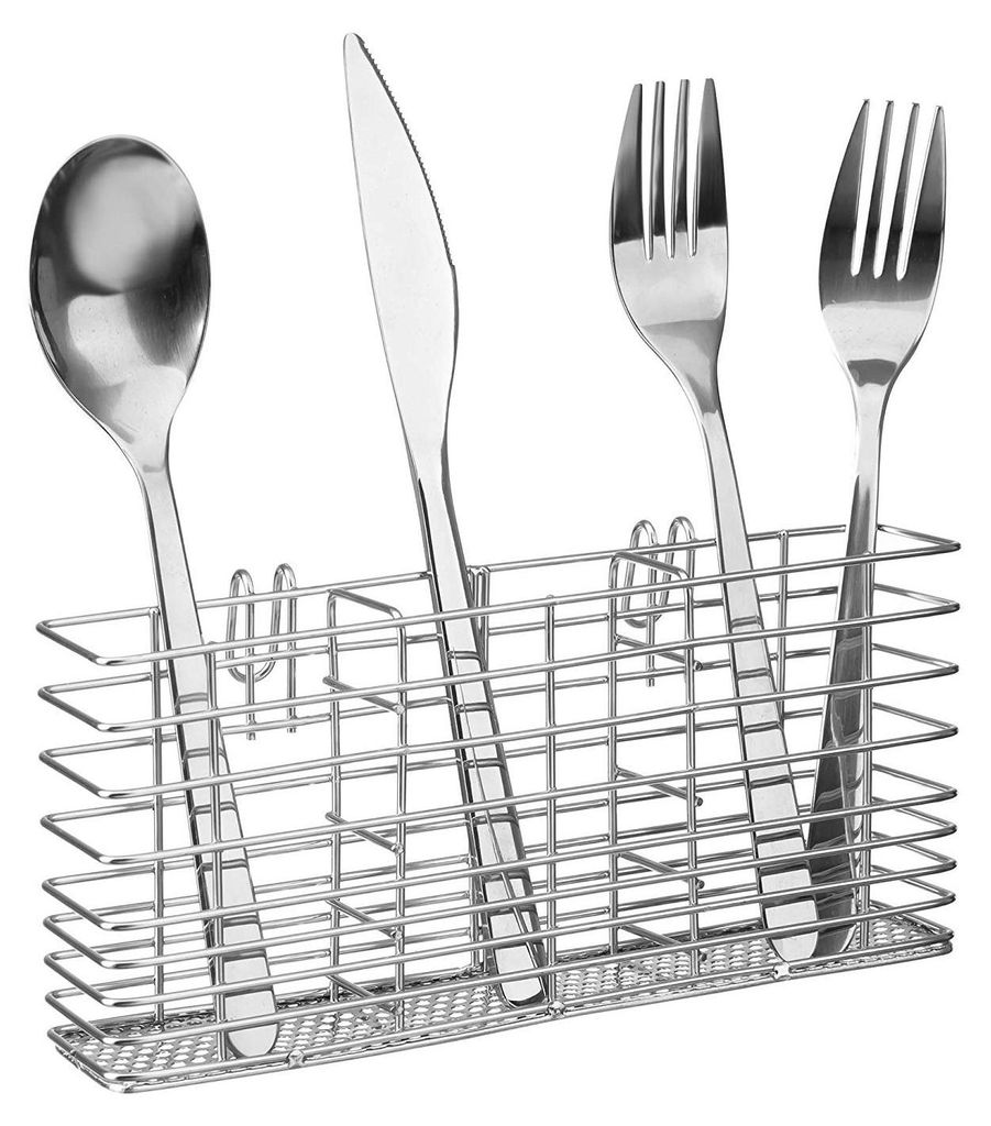 Besteckhalter aus Edelstahl, Besteckorganizer mit Haken, abnehmbarer Abtropfständer, Besteckkorb, Küchenabtropfgestell, Geschirrabtropfgestell