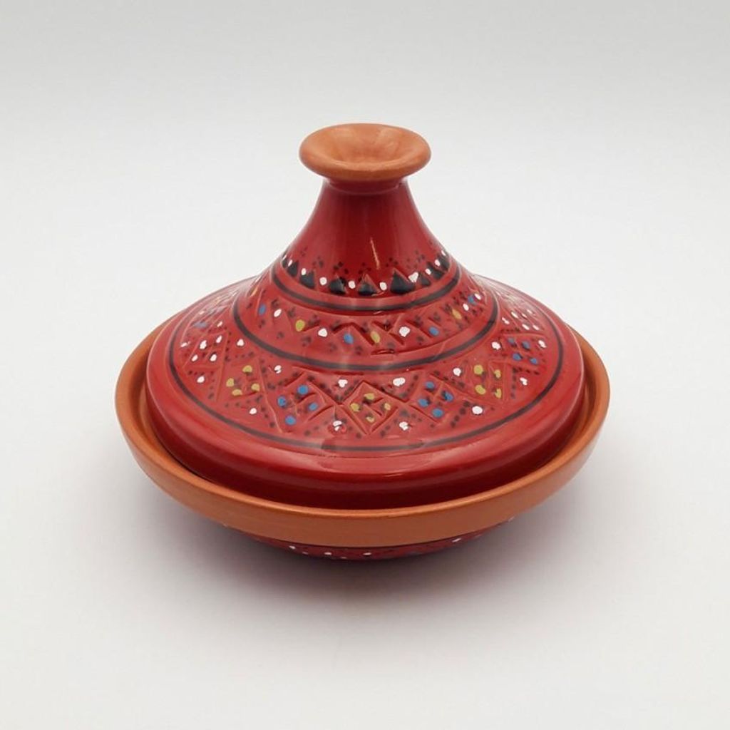 Marrakech Red indywidualny rozkloszowany tajine - D 22 cm Zdjęcie produktu 