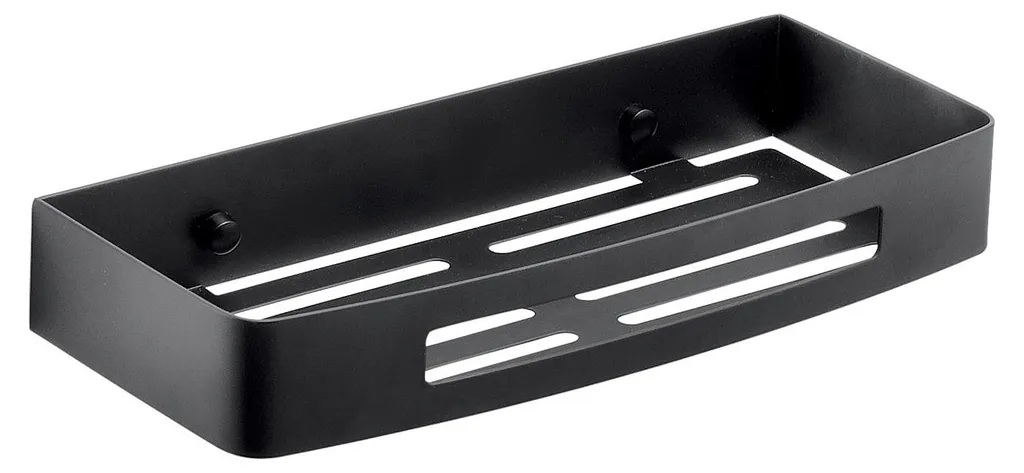 Tablette de douche anti-corrosion noir mat 30cm pour salle de bain
