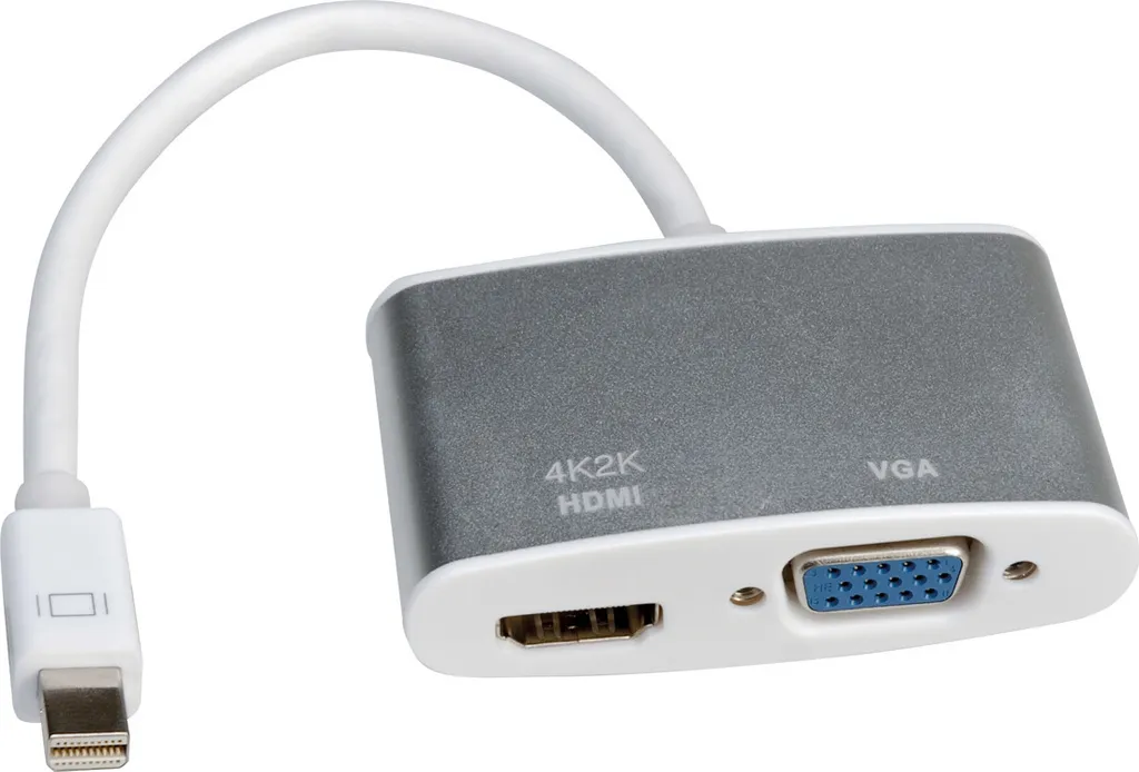 Câble MiniDP pour Brancher un Écran HDMI ou VGA - Adaptateur 4K Actif