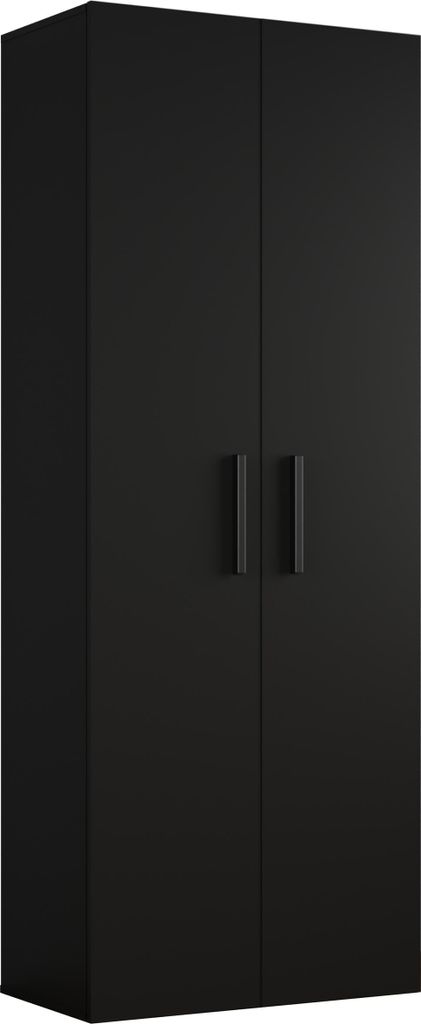 Masseno Garderobe-Set MODULO 80/204/40 cm Modern Garderobenschrank Schwarz