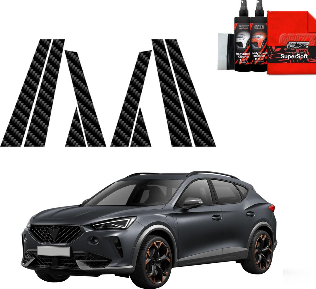 8in1 Kohlenstoff Schutzfolie Grizz Protector für B-C-Säule - Cupra Formentor (2020-2024)