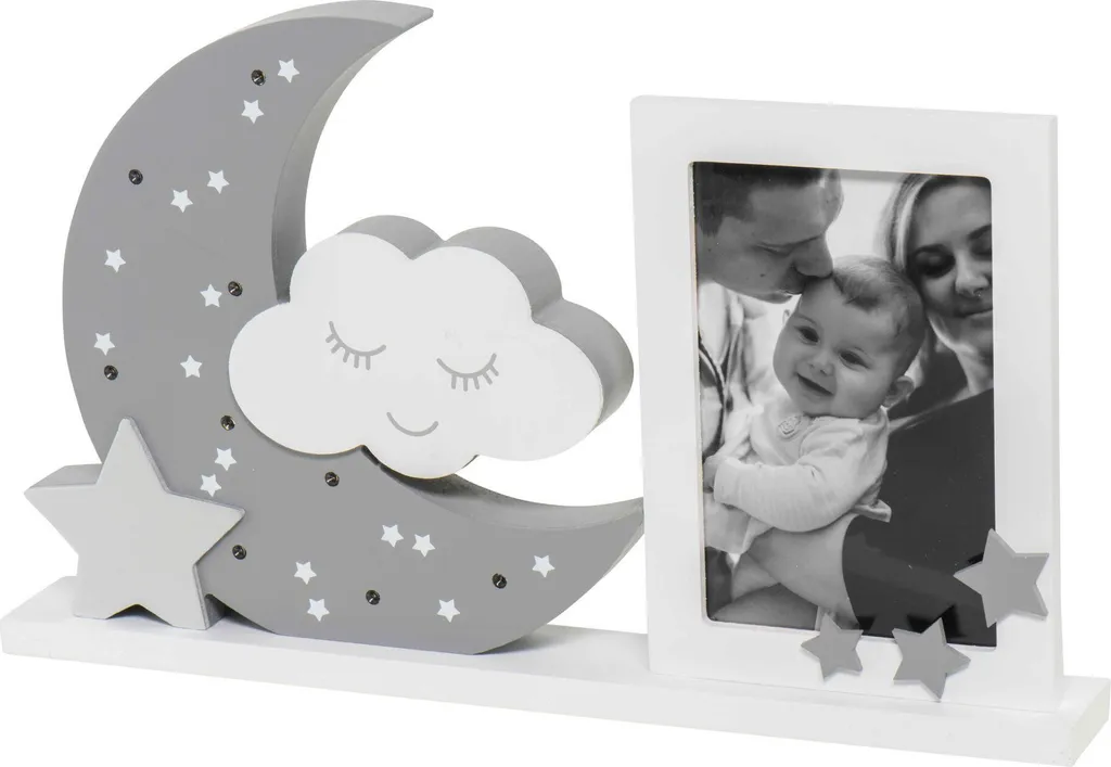 Cadre photo décoratif LED Gris clair de lune Dooky pour souvenirs