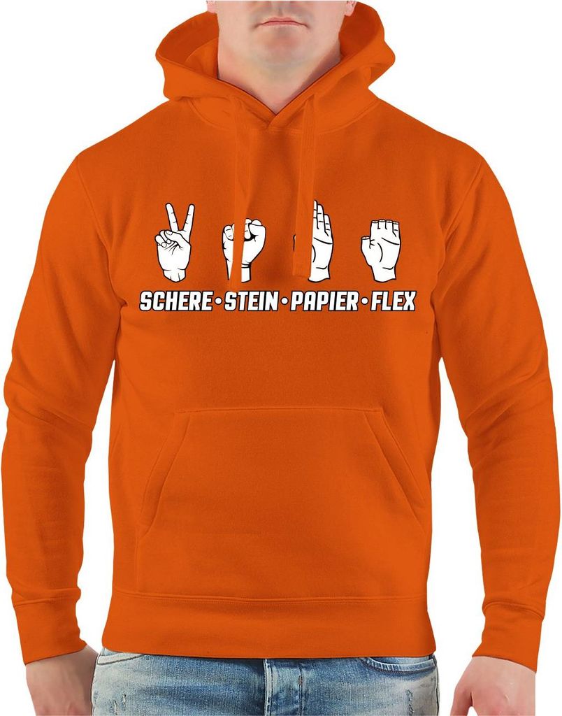Herren Kapuzenpullover Schere Stein Papier FLEX