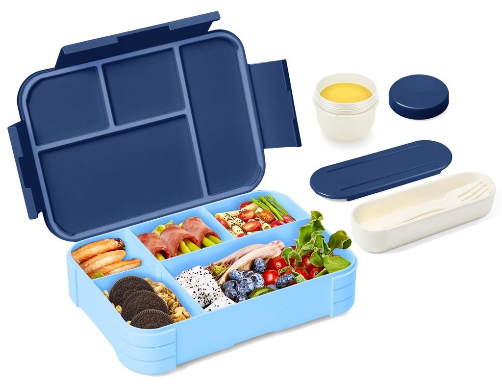 Lunchbox für Kinder mit Fächern, 900 ml auslaufsichere Bento-Box, Lunchbox für Kinder, auslaufsichere Fächer, Snackbox, Lunchbox für Mädchen ...