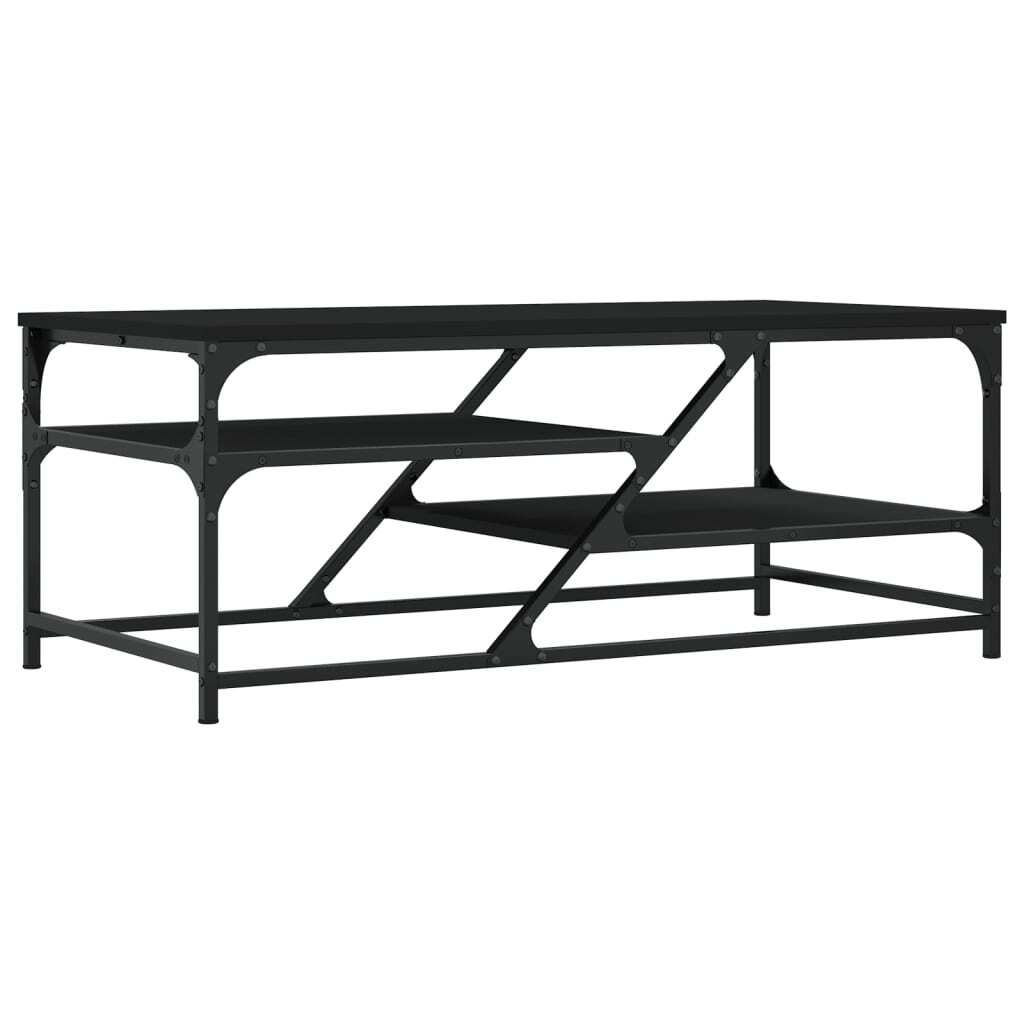 Tavolino nero 100x49x40 cm materiale a base di legno Immagine del prodotto 