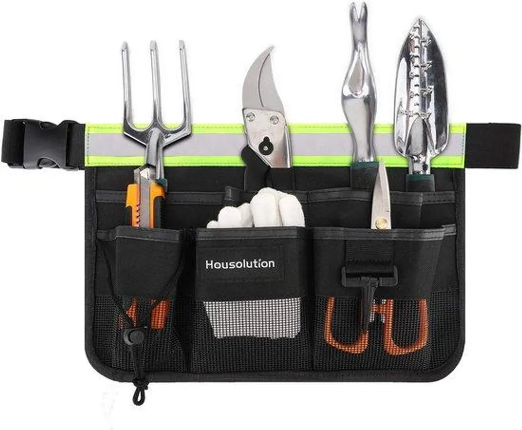 Tablier porte-outils de jardinage avec étuis multiples et taille ajustable