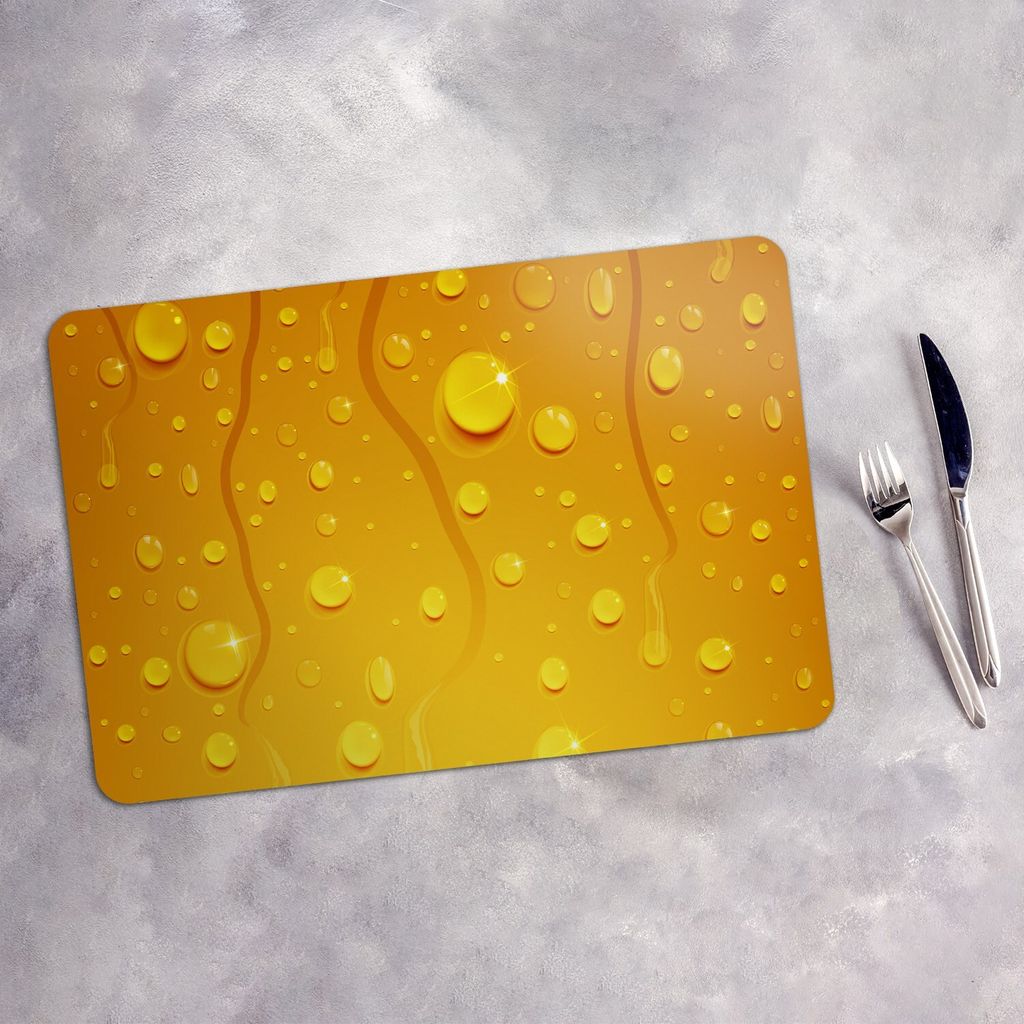 Tischset 6x45x30 cm Platzset Tischmatte Platzmatte Untersetzer - Wassertropfen auf Bier