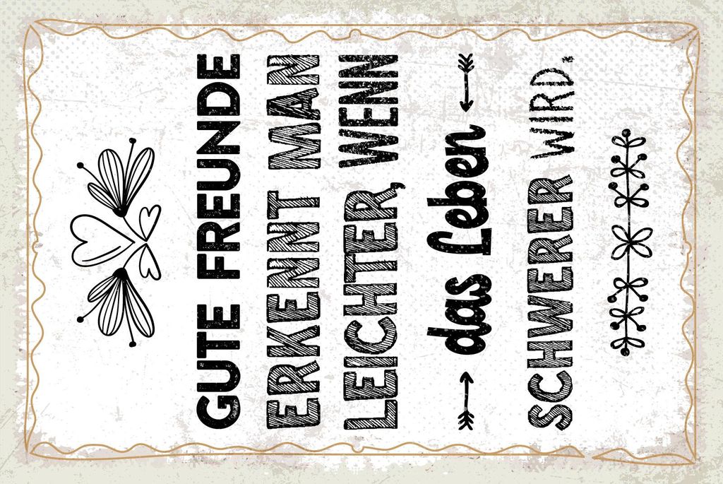 vianmo Holzschild 30x20 cm Freunde erkennt man leichter, wenn Leben schwerer