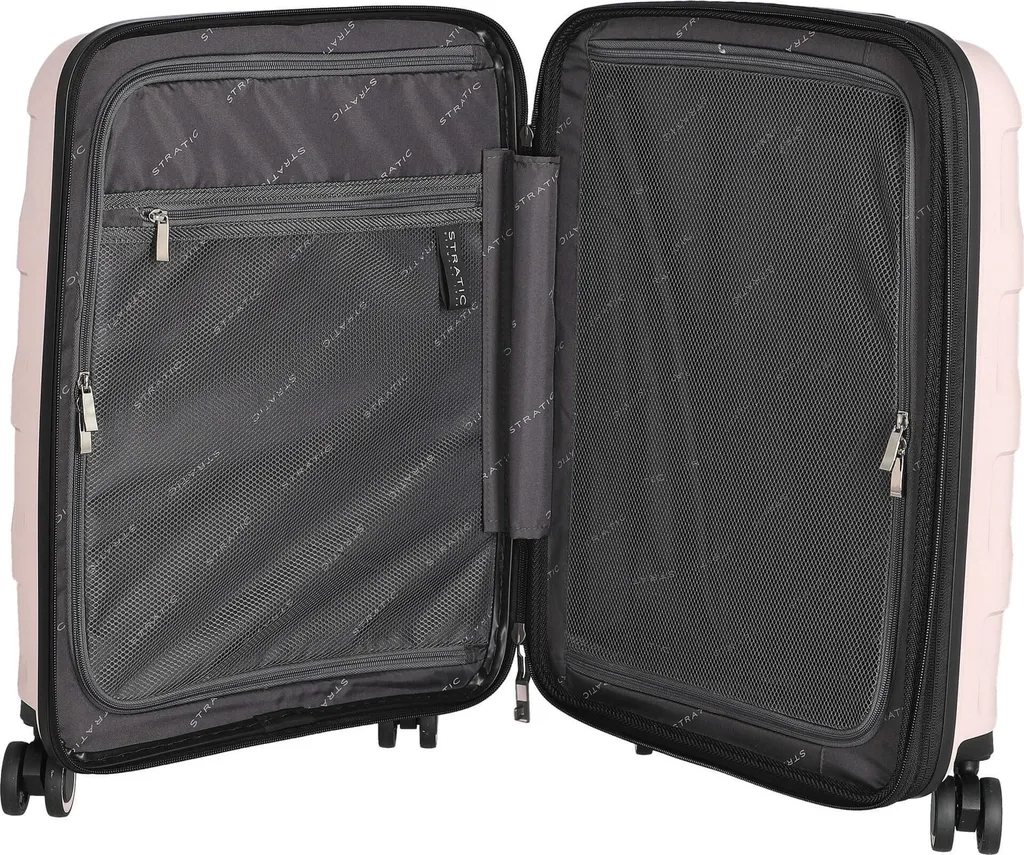 Valise cabine Stratic Straw + EXP TSA Rose 55cm extensible rigide - 14