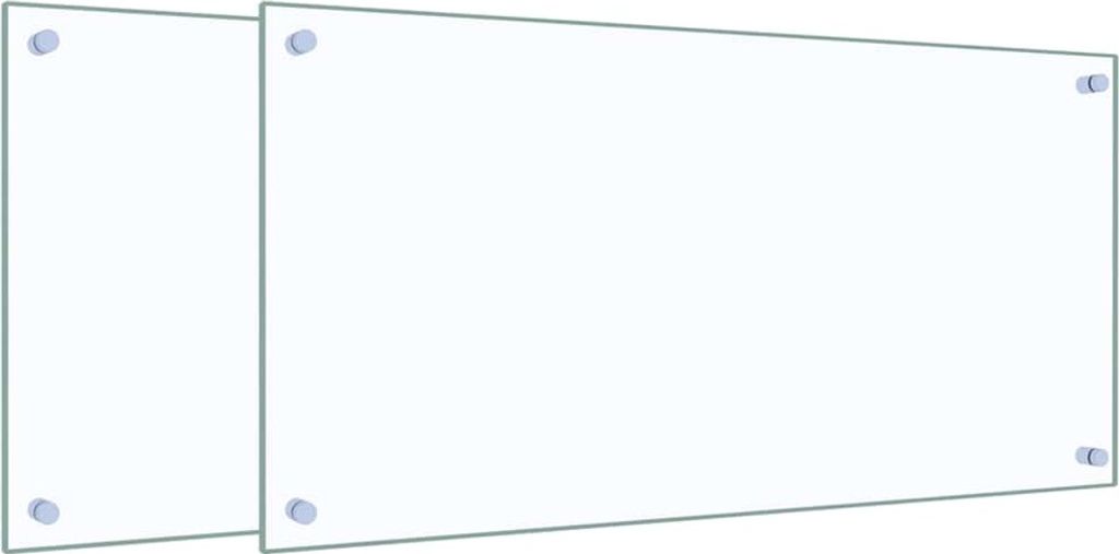 vidaXL Küchenrückwände 2 Stk. Transparent 80x40 cm Hartglas