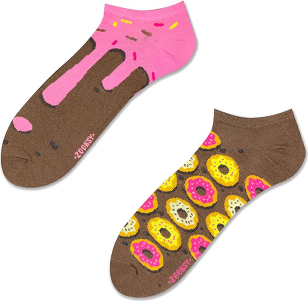 Kurze Damensocken "Donuts", Größe 36-40, bunte Socken mit lustigem Muster