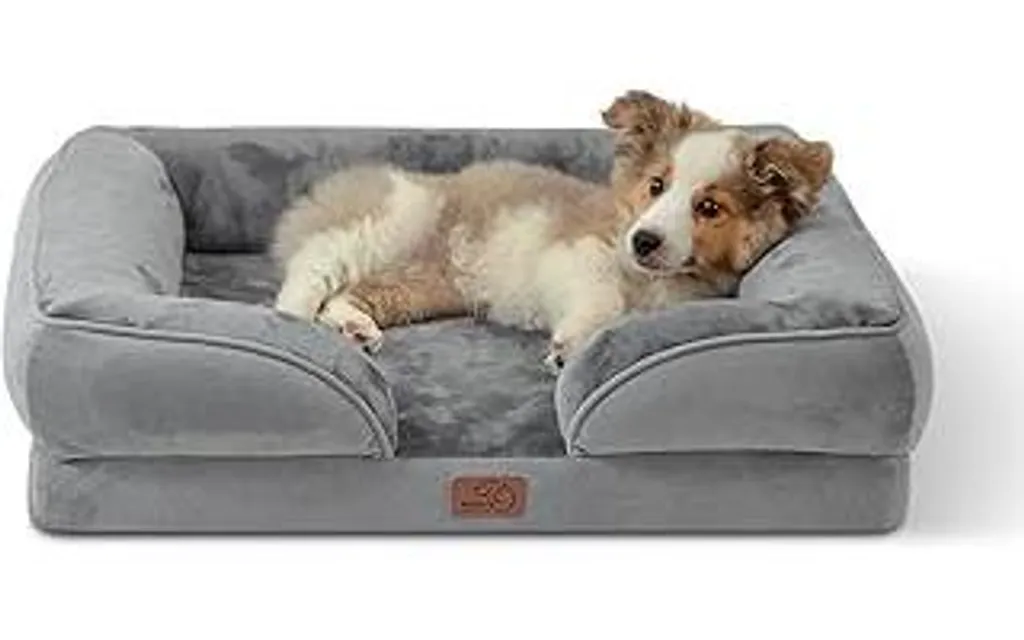 Letto Cane Ortopedico 71x58 cm Grigio - Cuccia Morbida Schiuma Uovo