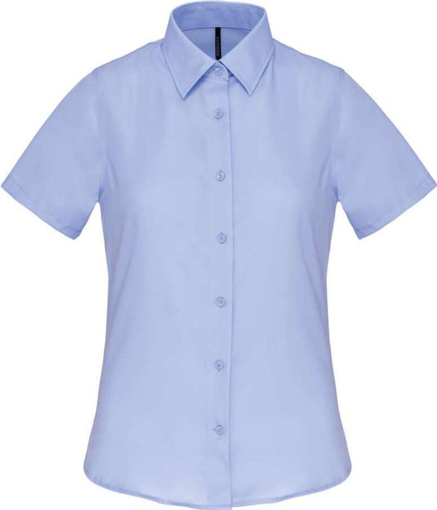 Kariban Damen Popelinebluse Kurzarm
