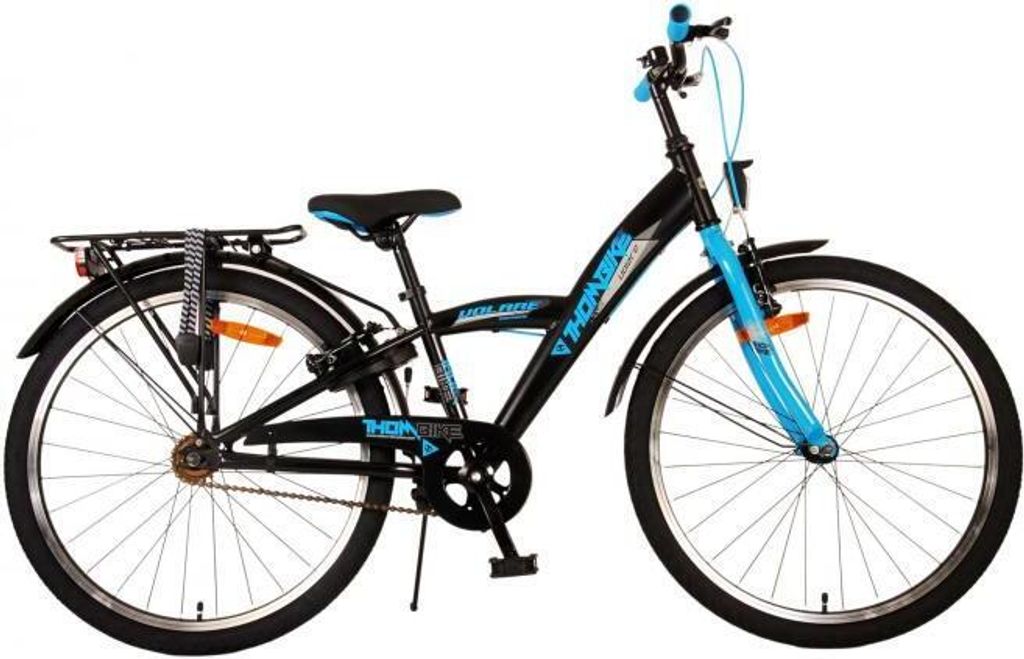 Volare Thombike Kinderfahrrad - Jungen - 24 Zoll - Schwarz Blau - Zweihandbremsen
