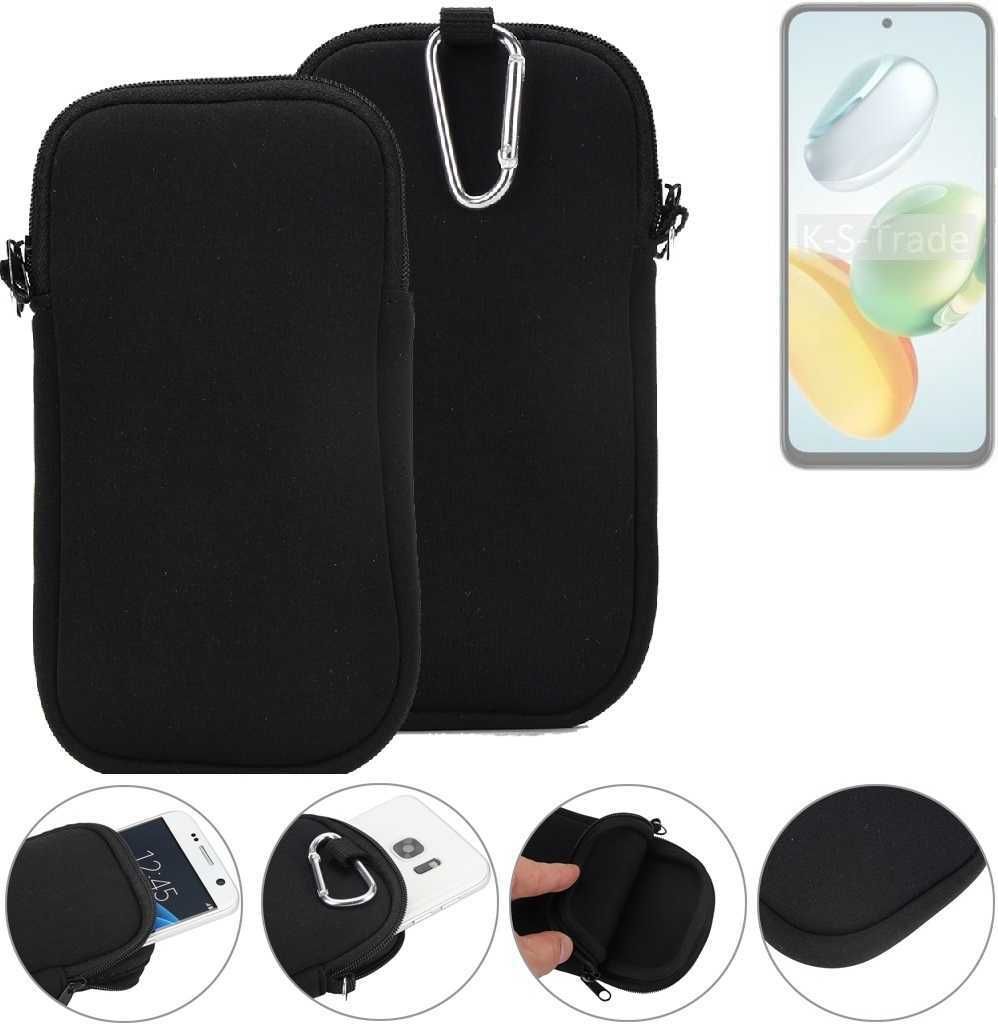 K-S-Trade Neopren-Hülle Handyhülle kompatibel mit Honor Play 60 Plus Schutzhülle Neoprenhülle Sleeve Schutz-Hülle Gürtel Tasche Case Holster