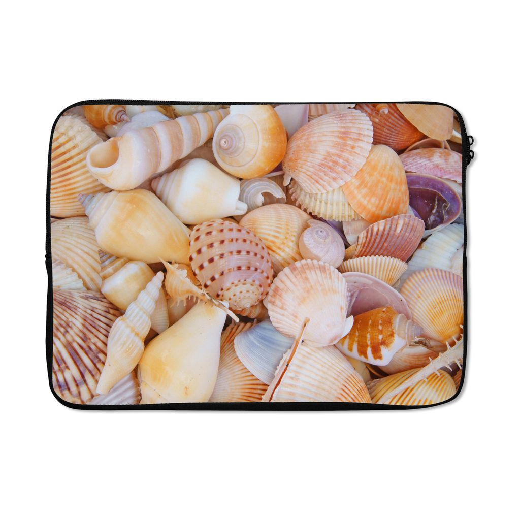 MuchoWow Laptop Hülle 14 ZollMuscheln - Strand - Sommer - Orange Laptoptasche - Laptoptasche - Stoßsicher - Schutzhaube