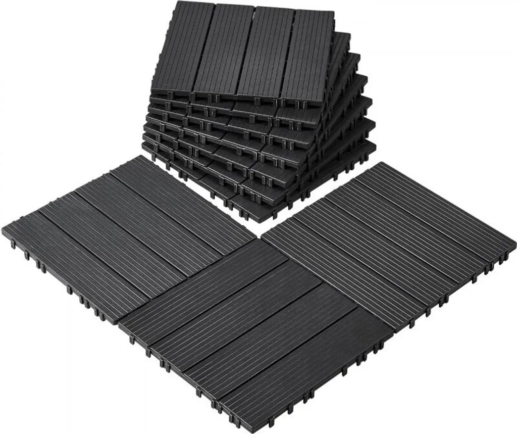 10x piastrelle click piastrelle per terrazzi piastrelle per balconi 30x30cm grigio scuro - resistenti e inattaccabili dalle intemperie - scelta ideale per giardini e terrazze