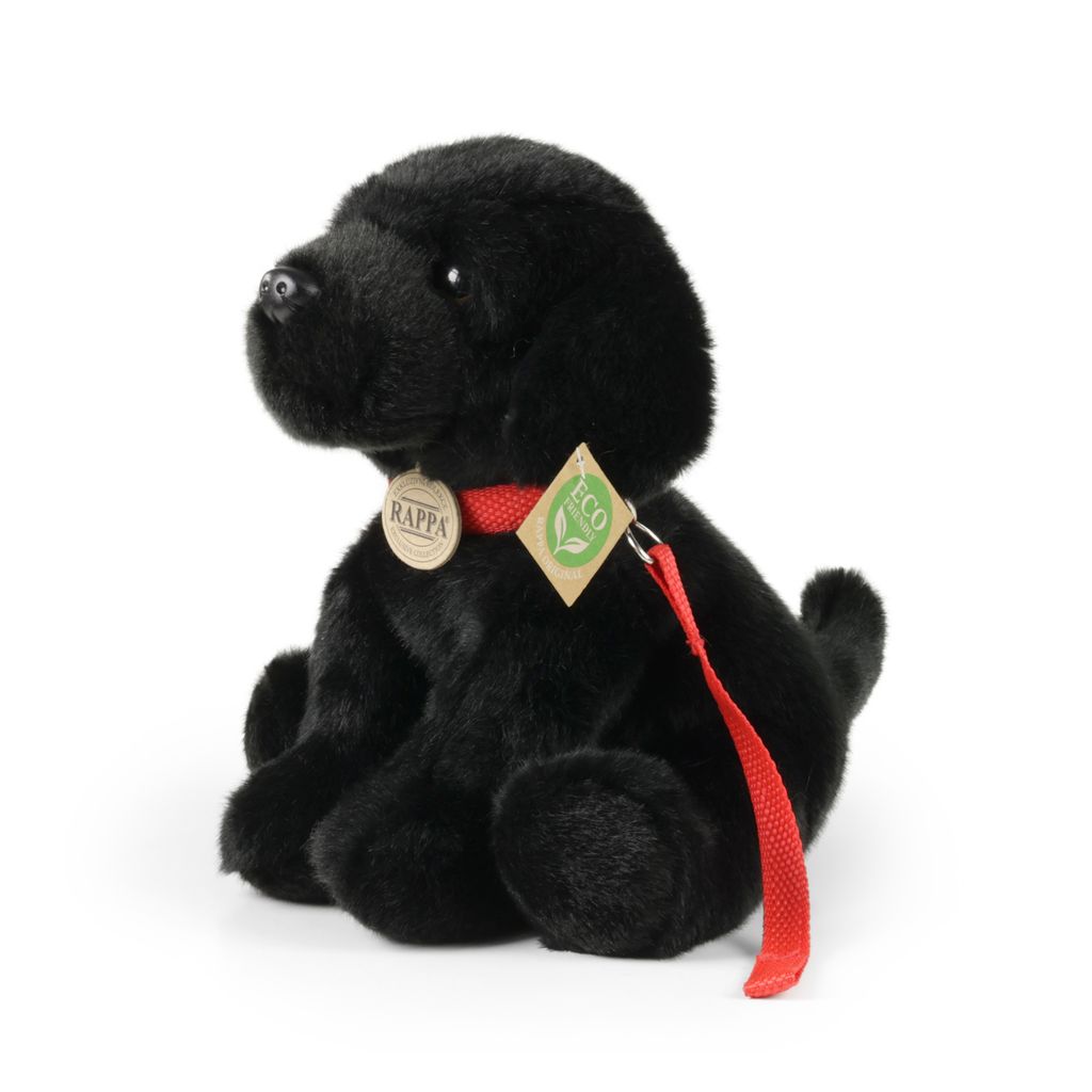 RAPPA Plsch Labrador schwarz mit Leine 28 cm ECO-FRIENDLY