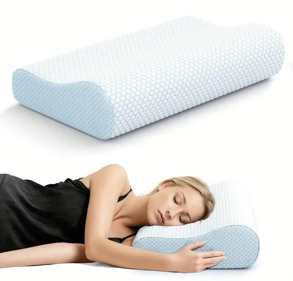 Kissen in Queen-Size - Ergonomisches Nackenstützkissen, geeignet für Seiten-, Rücken- und Bauchschläfer, hypoallergenes, konturiertes Kissen, m...