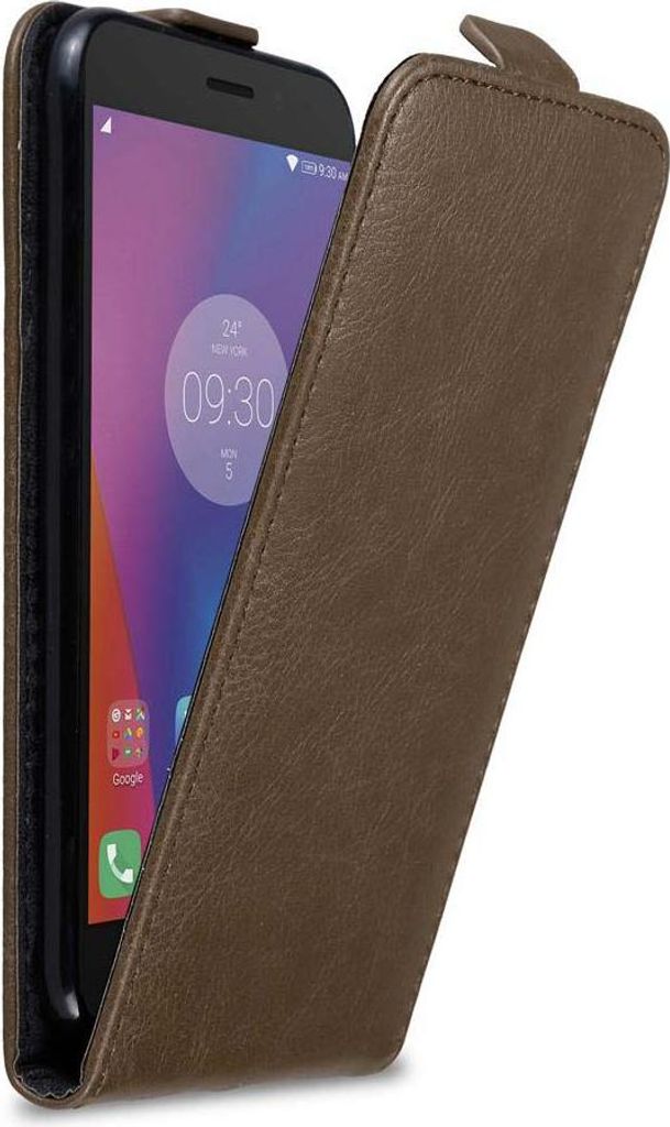 Cadorabo Hülle für Lenovo K6 / K6 POWER Schutz Hülle in Braun Flip Etui Handyhülle Case Cover