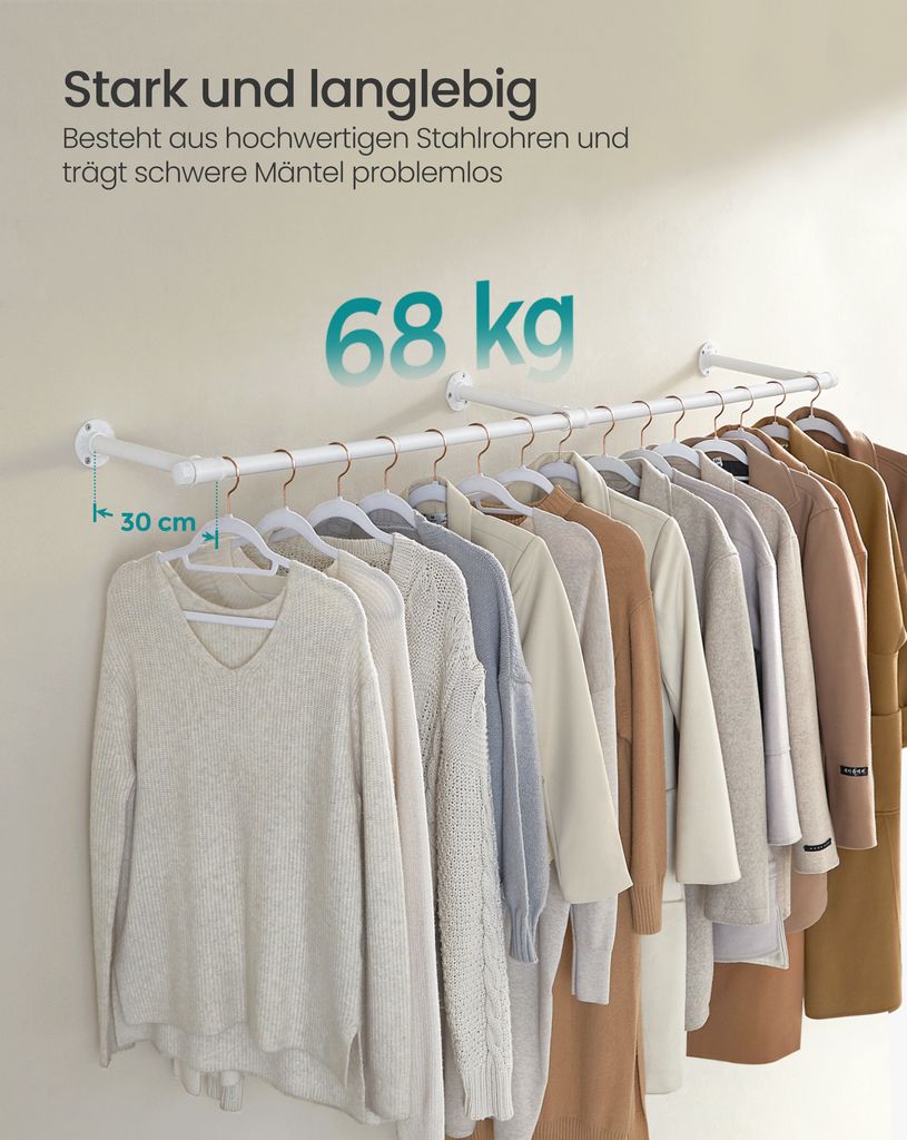 SONGMICS Kleiderstange für die Wand, Kleiderständer Produktbild 6