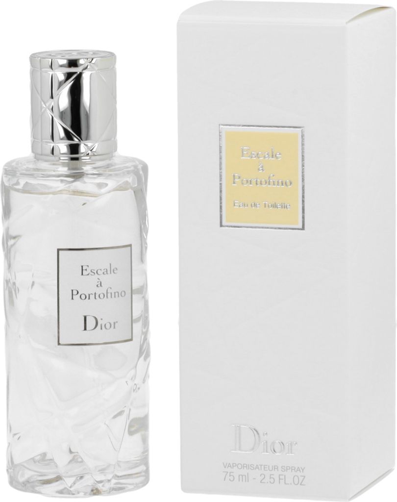 A bottle of Christian Dior Escale a Portofino eau de Toilette for women and its packaging.