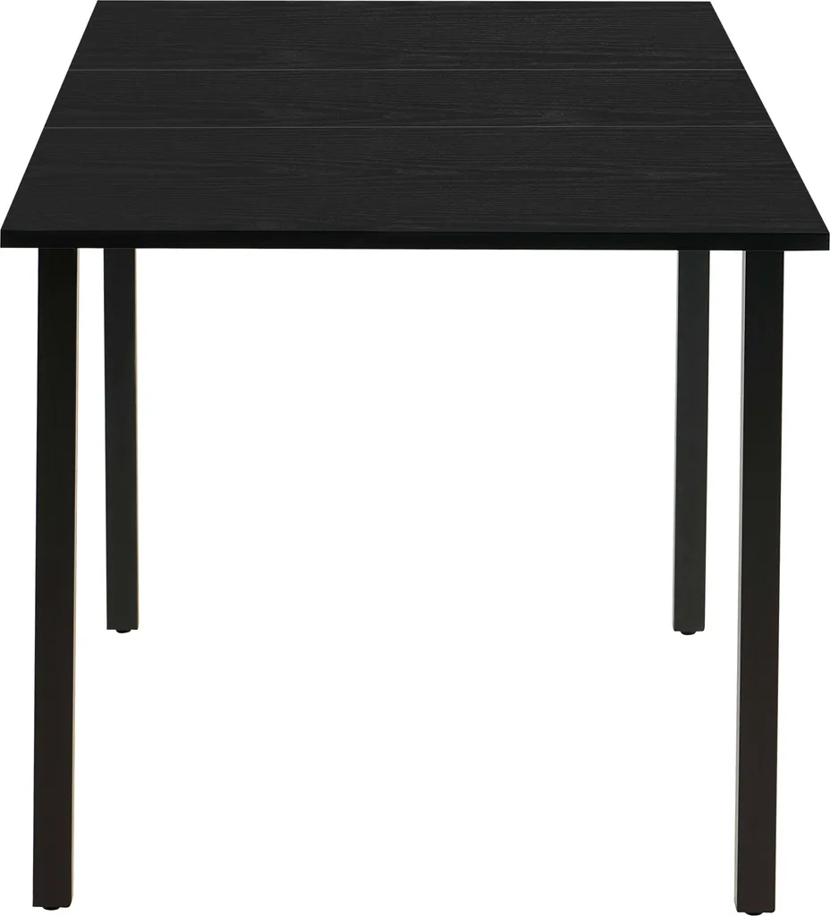 Table à manger rectangulaire extensible noir mat 120-160cm - Ariane