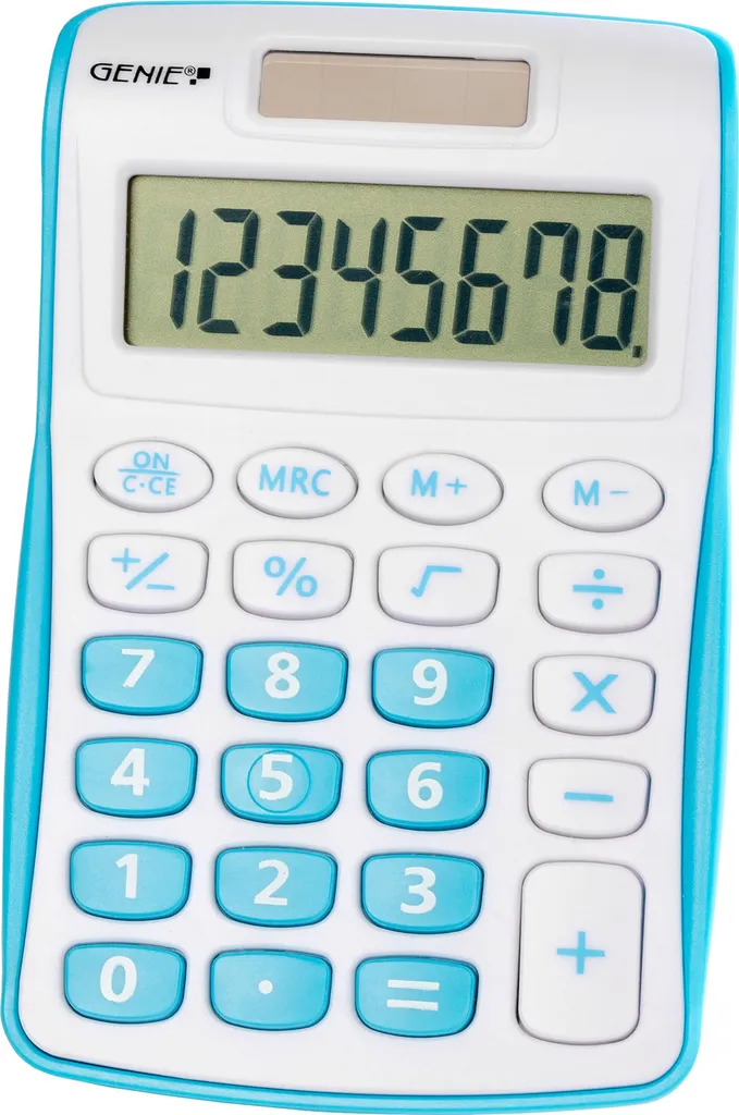 Genie 120 B Calcolatrice Blu per Studenti - 8 Cifre Tascabile 12492