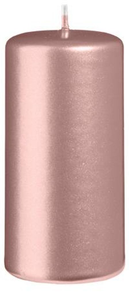 Stumpenkerzen Metallic Matt Taupe Rose 100 x Ø 50 mm, 12 Stück