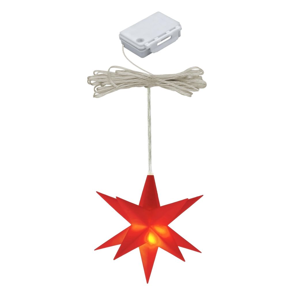 3D Weihnachtsstern 12 cm warm wei Beleuchtet mit Timer -
